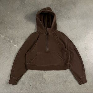 Brown lulu lemon scuba half zip hoodie